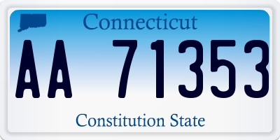 CT license plate AA71353