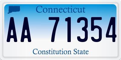 CT license plate AA71354