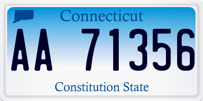 CT license plate AA71356