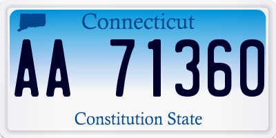 CT license plate AA71360