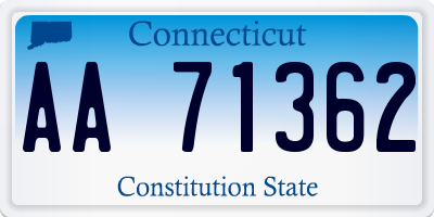 CT license plate AA71362