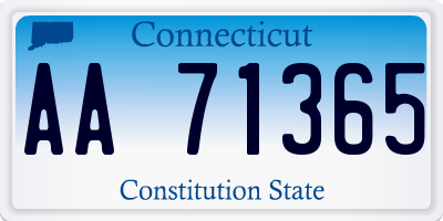 CT license plate AA71365