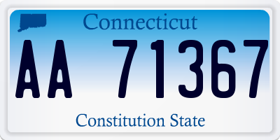 CT license plate AA71367