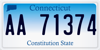 CT license plate AA71374