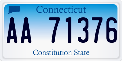 CT license plate AA71376