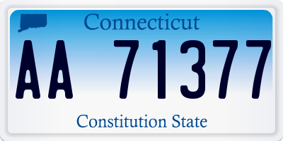 CT license plate AA71377