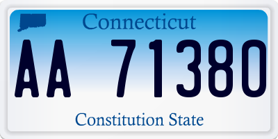 CT license plate AA71380