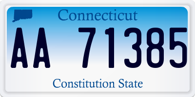 CT license plate AA71385