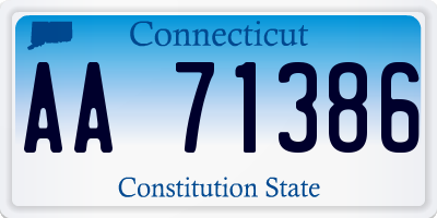 CT license plate AA71386