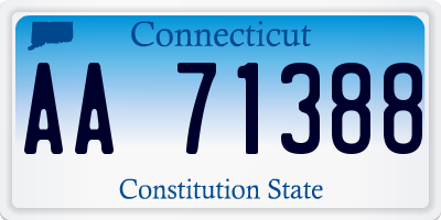 CT license plate AA71388