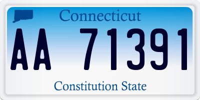 CT license plate AA71391