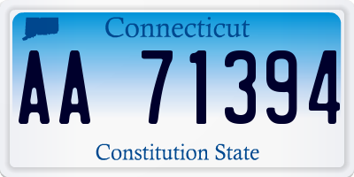 CT license plate AA71394