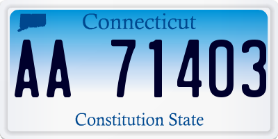 CT license plate AA71403