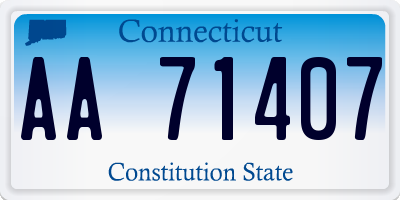 CT license plate AA71407