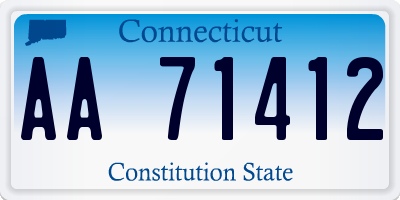 CT license plate AA71412