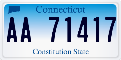 CT license plate AA71417