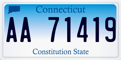 CT license plate AA71419