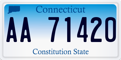 CT license plate AA71420