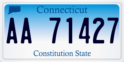 CT license plate AA71427