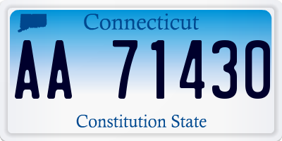 CT license plate AA71430