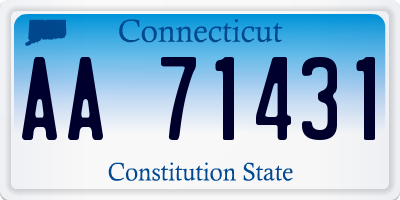 CT license plate AA71431