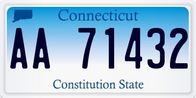 CT license plate AA71432
