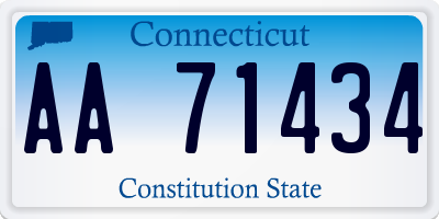 CT license plate AA71434