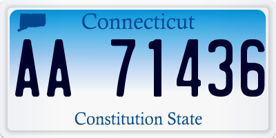 CT license plate AA71436