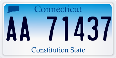 CT license plate AA71437