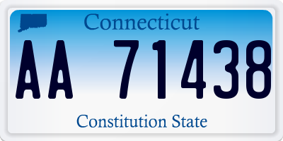 CT license plate AA71438