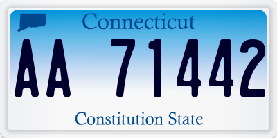 CT license plate AA71442