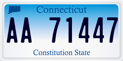 CT license plate AA71447