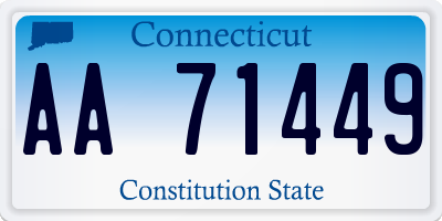 CT license plate AA71449