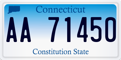 CT license plate AA71450