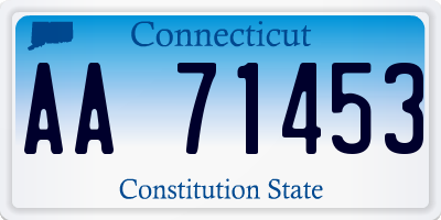 CT license plate AA71453