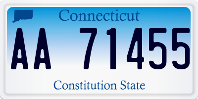 CT license plate AA71455