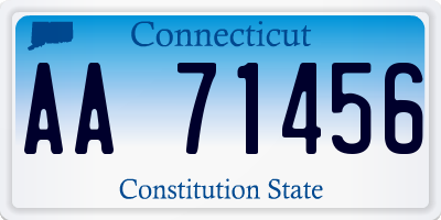 CT license plate AA71456