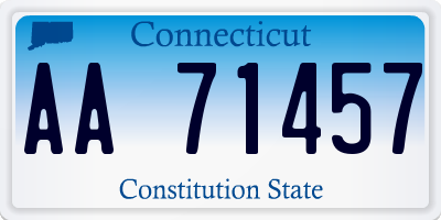 CT license plate AA71457
