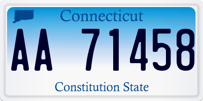 CT license plate AA71458