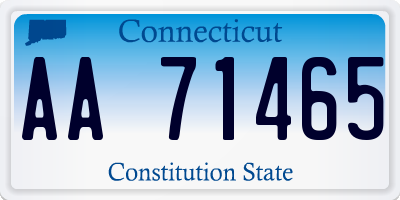 CT license plate AA71465