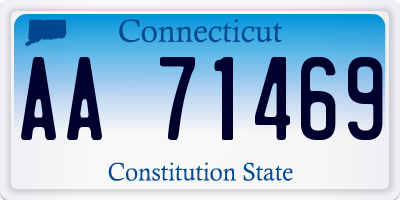 CT license plate AA71469
