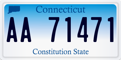 CT license plate AA71471