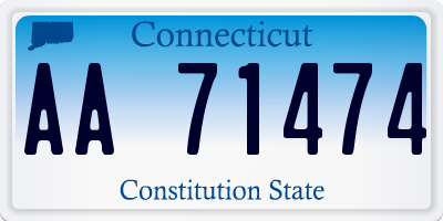 CT license plate AA71474