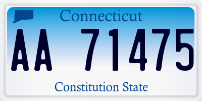 CT license plate AA71475