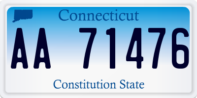 CT license plate AA71476