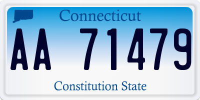 CT license plate AA71479