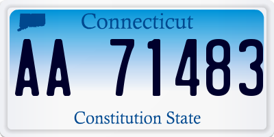 CT license plate AA71483