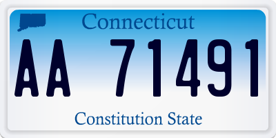 CT license plate AA71491