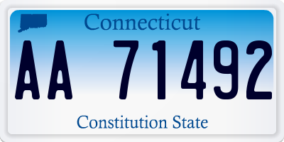CT license plate AA71492