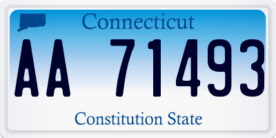 CT license plate AA71493